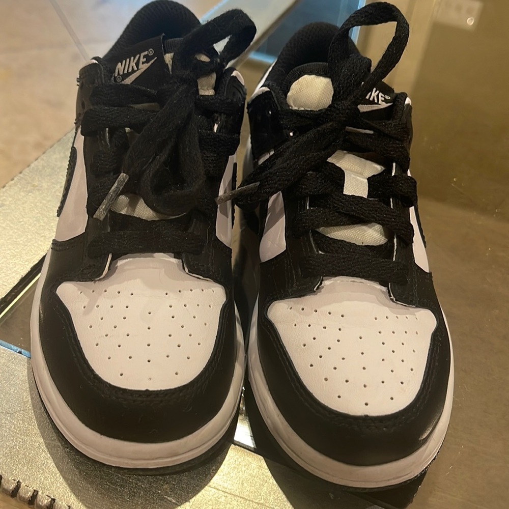 Nike Dunk Low Black/ White Preschool Size 13